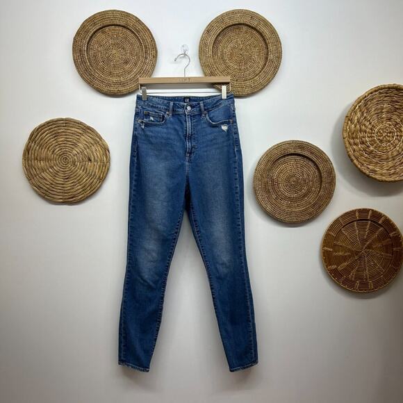 GAP Blue High Rise High Waist Curvy True Skinny Leg Jeans Denim 10 / 30 TALL - Picture 1 of 6